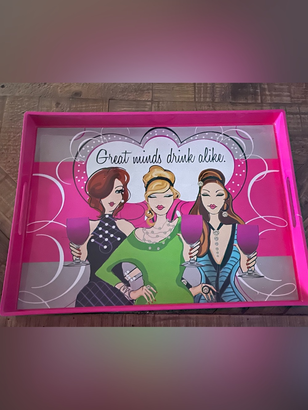 Great Minds Drink Alike Large Serving Tray from Girls with Attitude by Delish